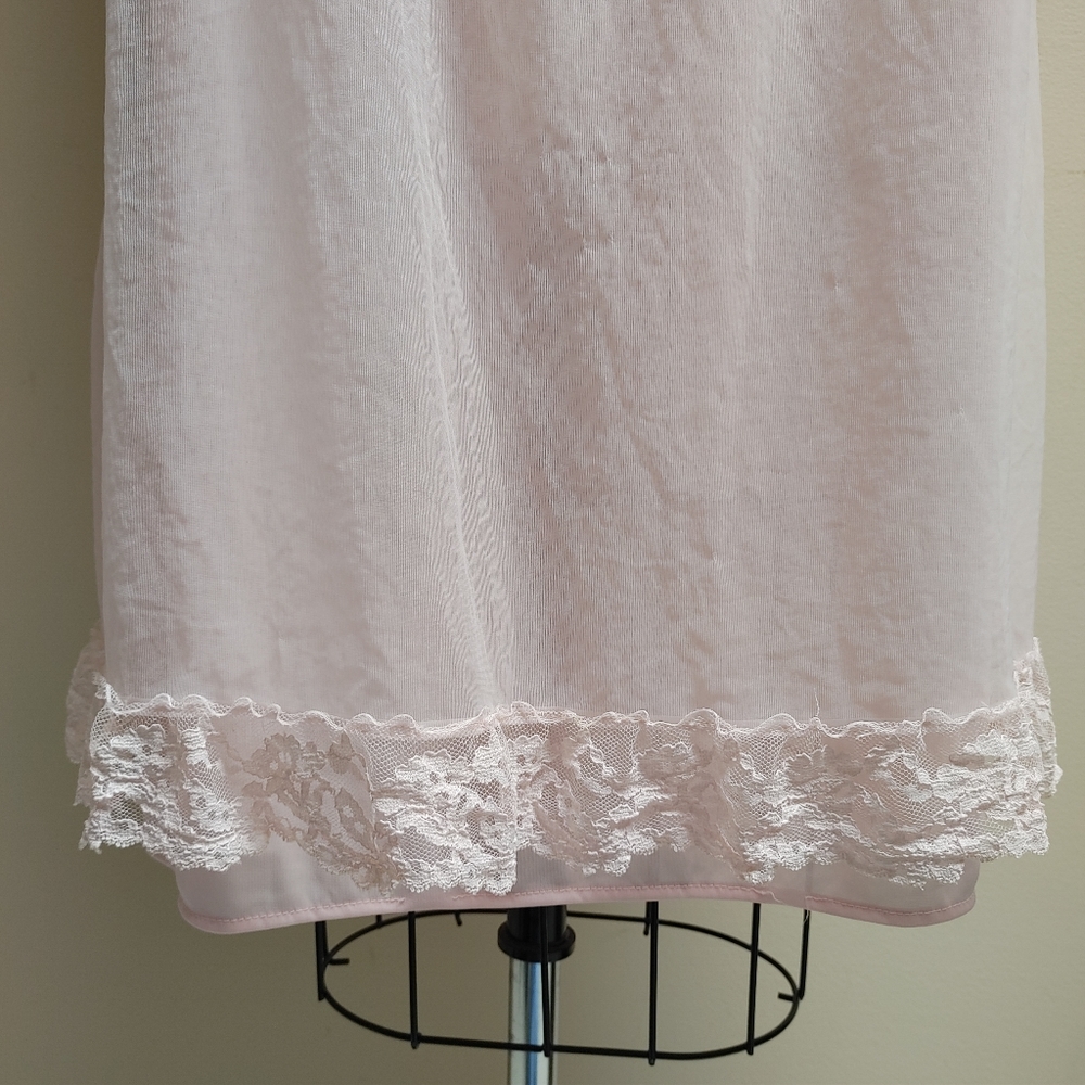 Vtg Sis. Wt Grant Pink Chiffon Nightgown M View 4